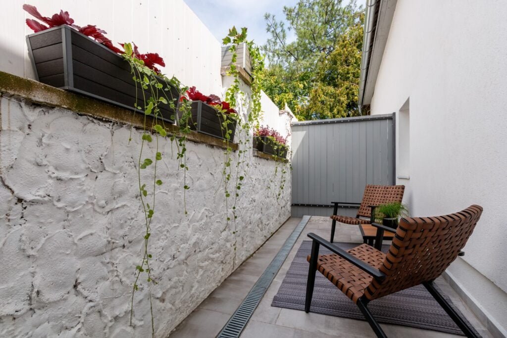 Cozy outdoor patio in Szentendre apartment